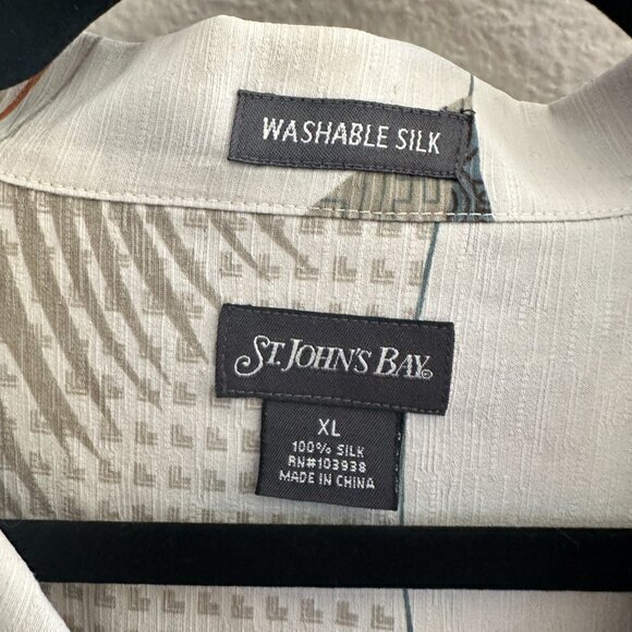 St‎ John Bay Tropical Silk Short Sleeve Shirt   Size X-Large - Picture 3 of 7